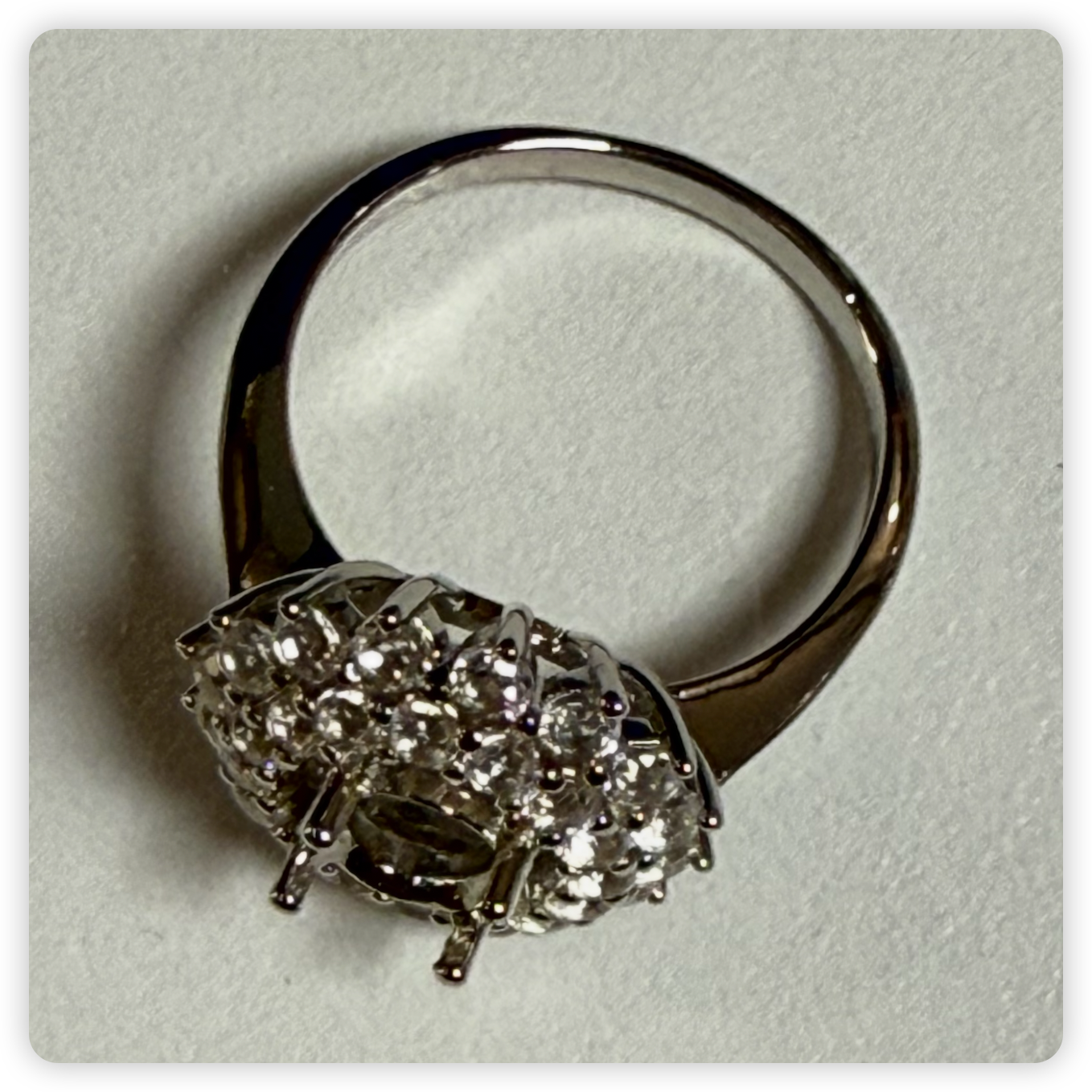 Sterling Silver Semi Mount Ring Setting OV 8X6mm White Topaz Double Halo DHJ