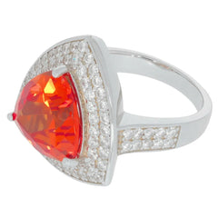 Sterling Silver Semi Mount Ring Setting TRI 12X12mm Double Halo DHJ