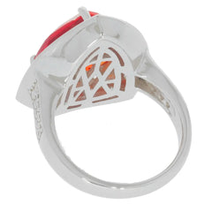 Sterling Silver Semi Mount Ring Setting TRI 12X12mm Double Halo DHJ