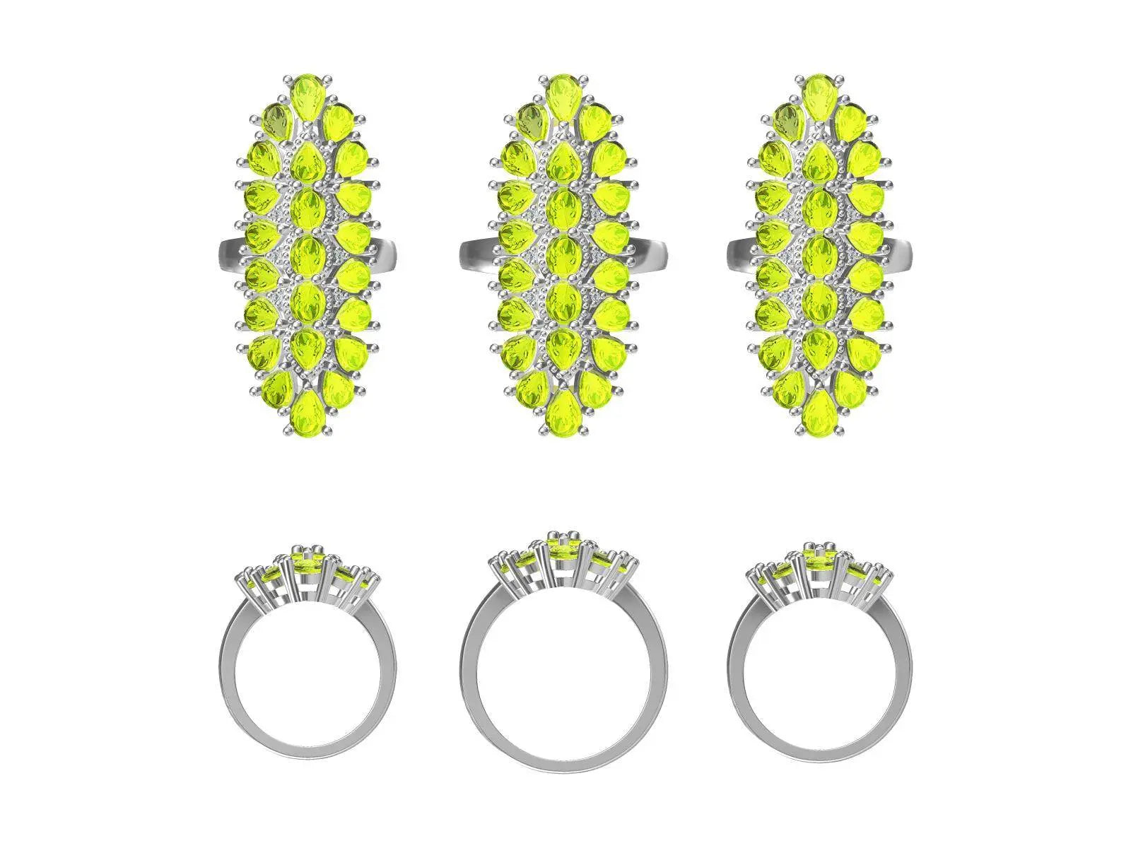 Sterling Silver Semi Mount Ring Setting Pear PE 6X4mm Cocktail Ring - Syzjewelry