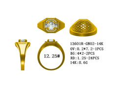 Custom 14K Gold Semi Mount Ring Setting Oval OV 8.2x7.2x4.5mm with Lab Grown Diamond Accents Size 12.25 Syzjewelry