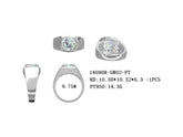 Platinum Semi Mount Ring Setting Round RD 10x10mm Men's Ring Setting Full Bezel Set Syz Jewelry