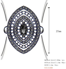 Sterling Silver Semi Mount Ring Setting Marquise MQ 8x4mm Triple Halo - Syzjewelry