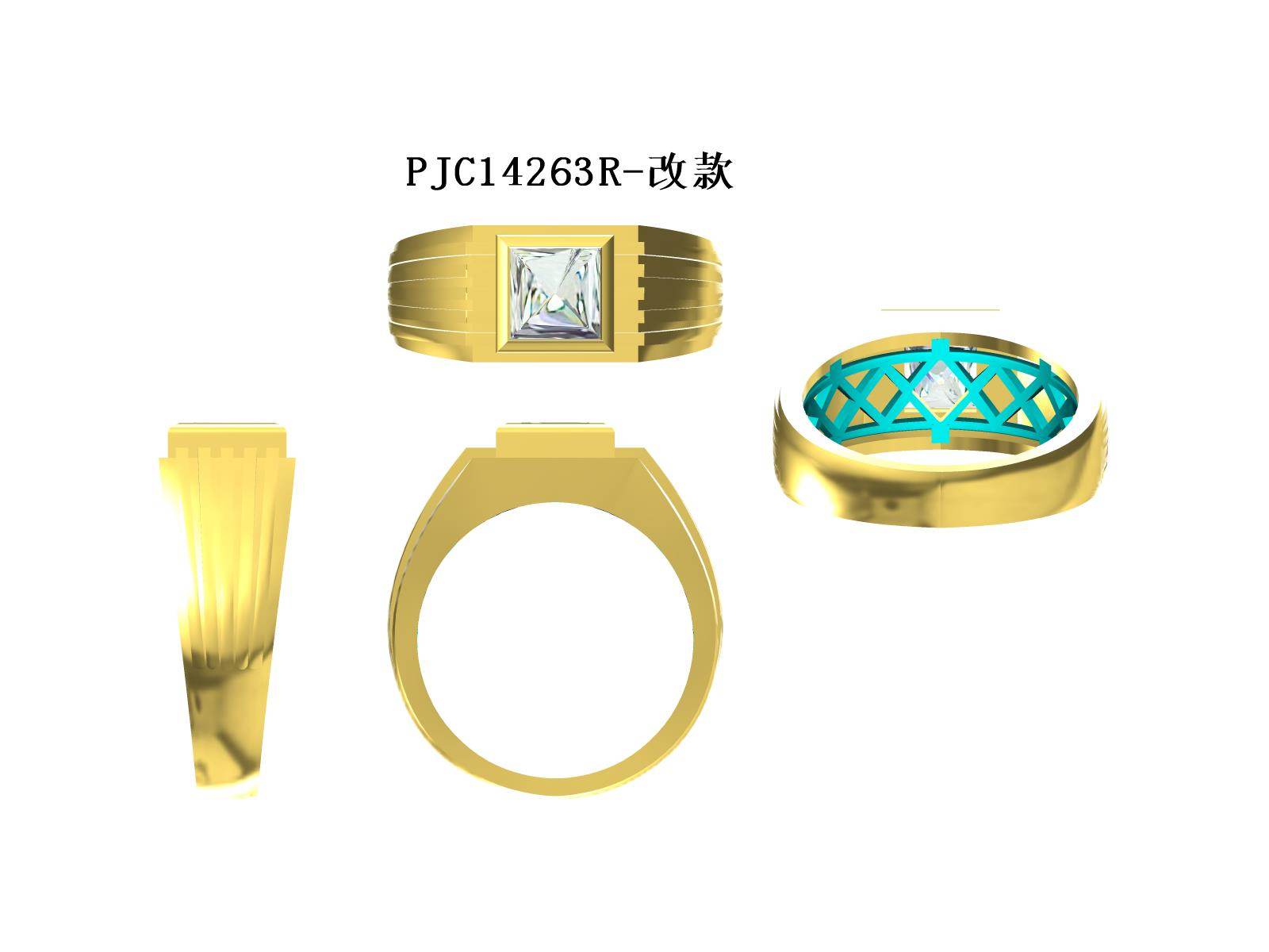 Sterling Silver Men's Semi Mount Ring Setting Princess Cut SQ 6.5x6.5 Bezel - Syzjewelry