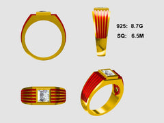 Sterling Silver Men's Semi Mount Ring Setting Princess Cut SQ 6.5x6.5 Bezel - Syzjewelry