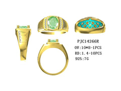 Men's Sterling Silver Semi Mount Ring Setting Oval OV 10x8mm w/ Accent - Syzjewelry