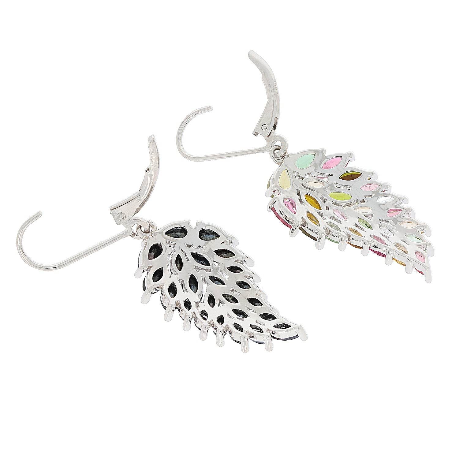 Sterling Silver Semi Mount Earrings Setting Pear PE 5X3mm MQ 5x2.5mm Dangle - Syzjewelry