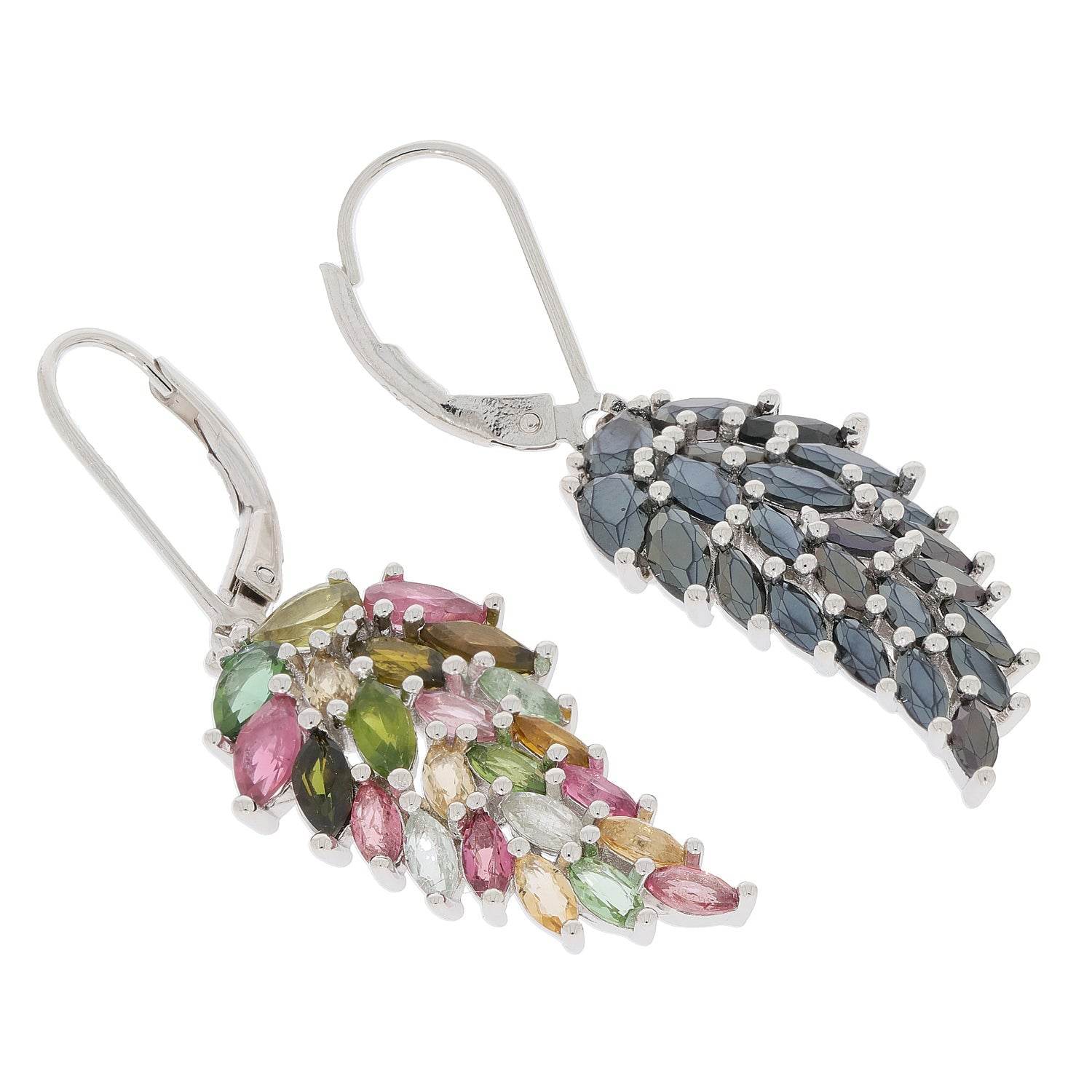 Sterling Silver Semi Mount Earrings Setting Pear PE 5X3mm MQ 5x2.5mm Dangle - Syzjewelry