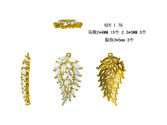 Sterling Silver Semi Mount Earrings Setting Pear PE 5X3mm MQ 5x2.5mm Dangle - Syzjewelry