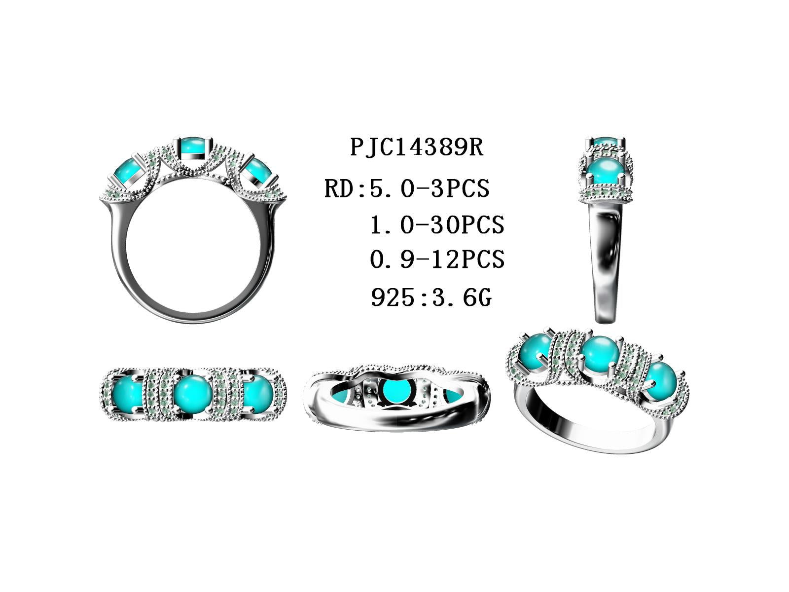 Sterling Silver Semi Mount Ring Setting Round RD 5x5mm 3 Stone Band Ring DHJ