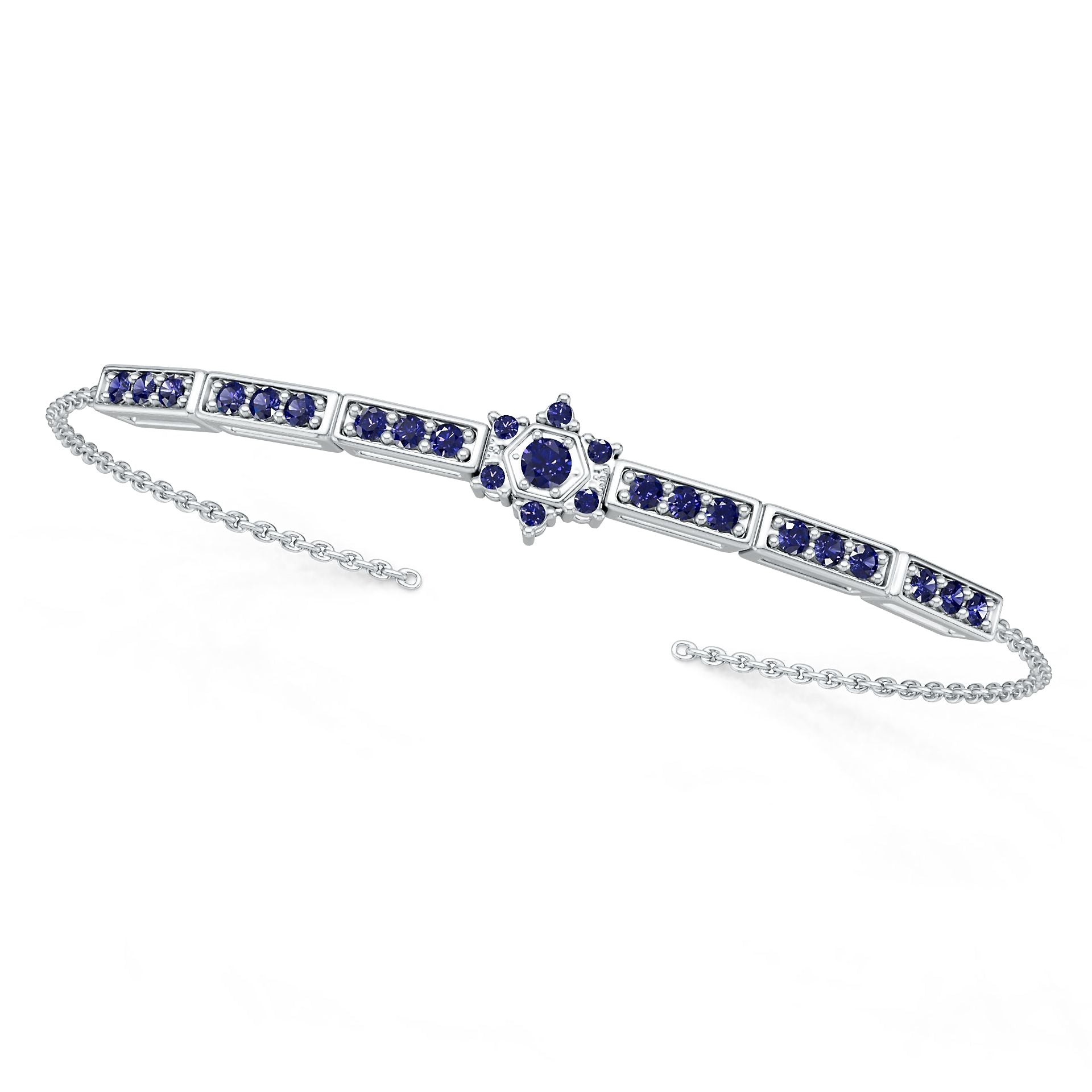Sterling Silver Semi Mount Bracelet Setting Round RD 3x3mm DHJ