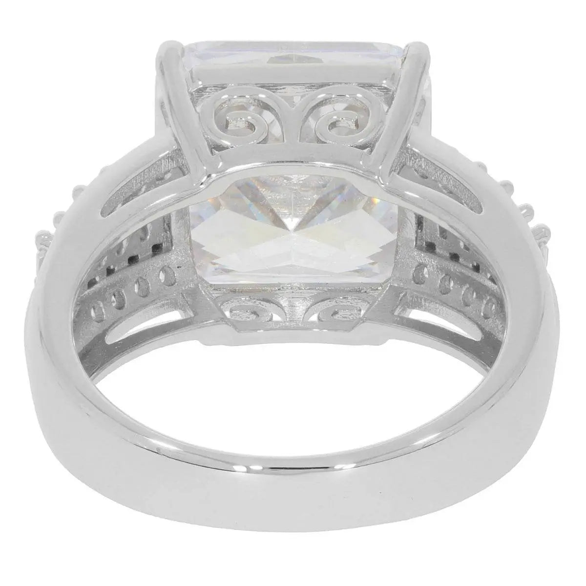 Sterling Silver Semi Mount Ring Setting Emerald OCT 12X12mm - Syzjewelry