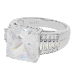 Sterling Silver Semi Mount Ring Setting Emerald OCT 12X12mm - Syzjewelry