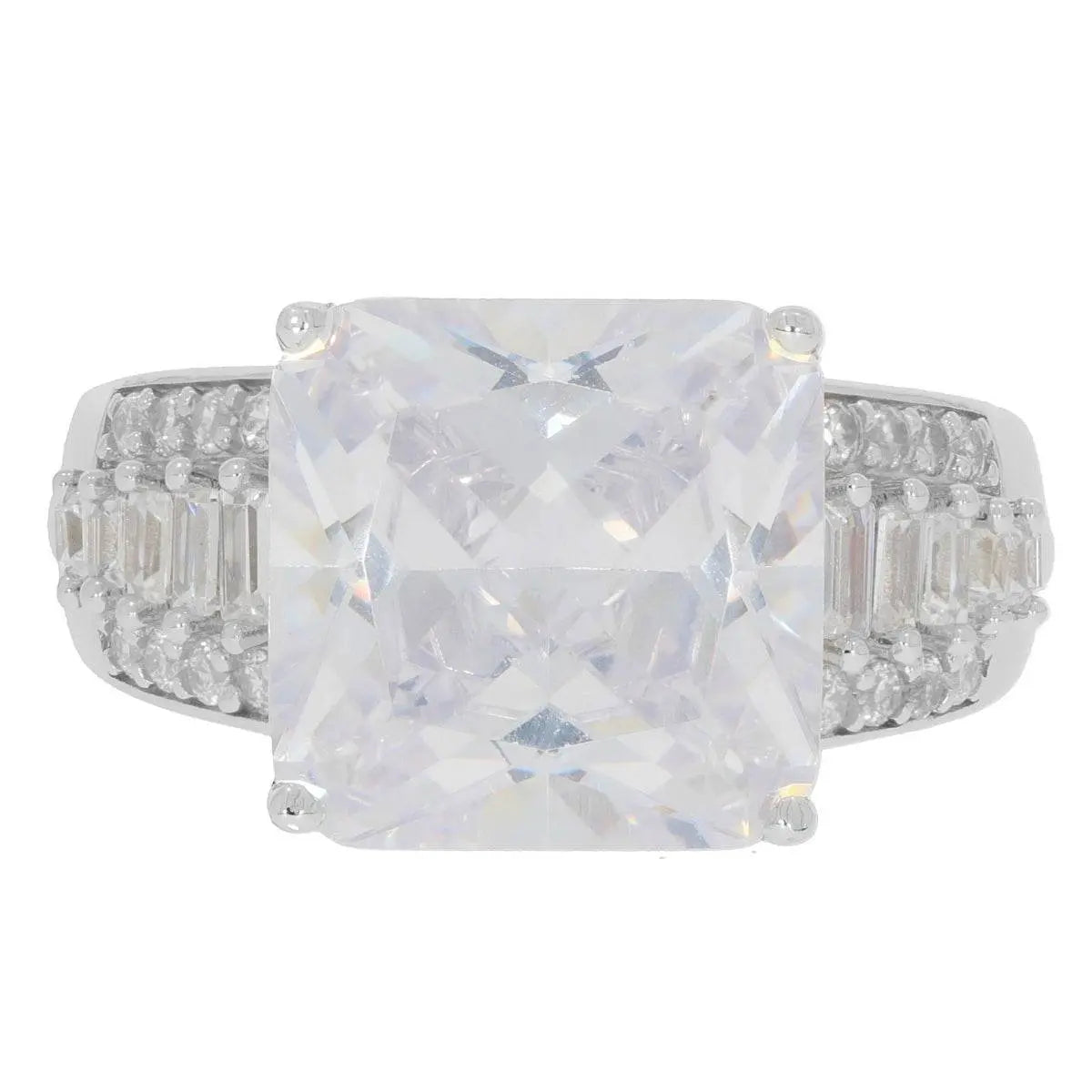 Sterling Silver Semi Mount Ring Setting Emerald OCT 12X12mm - Syzjewelry