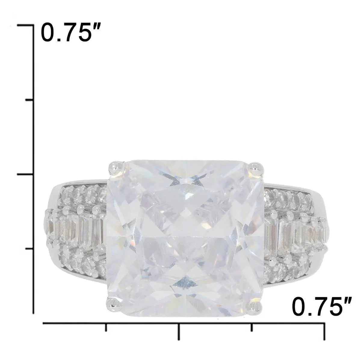 Sterling Silver Semi Mount Ring Setting Emerald OCT 12X12mm - Syzjewelry