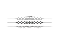 Sterling Silver Bracelet Round RD 2x2mm Extenable W/ Black Moissanite - Syzjewelry