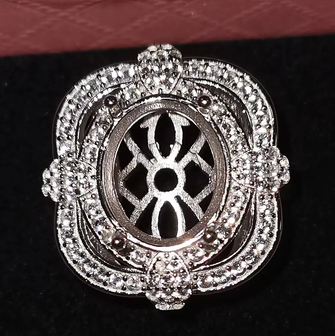 Sterling Silver Semi Mount Ring Setting Oval OV 12X10mm DHJ