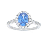 Sterling Silver 10K or 14K Gold  Semi Mount Ring Setting Oval OV 8X6mm Halo DHJ