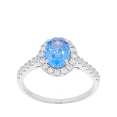 Sterling Silver Semi Mount Ring Setting Oval OV 8X6mm Halo - Syzjewelry