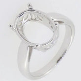 Sterling Silver Semi Mount Ring Setting Oval OV 14x10 mm Solitaire - Syzjewelry