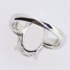 Sterling Silver Semi Mount Ring Setting Oval OV 14x10 mm Solitaire - Syzjewelry
