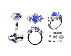 Sterling Silver Semi Mount Ring Setting Cushion CU 8X8mm 5x5mm 3 Stone Double Halo Ring - Syzjewelry