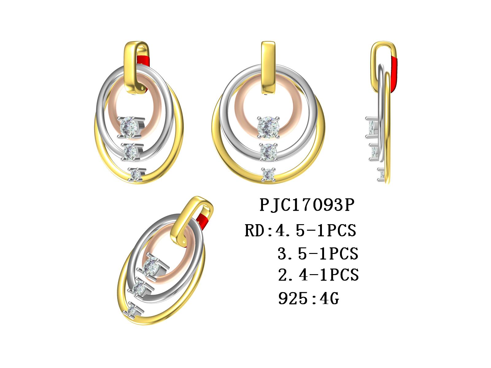 Sterling Silver Semi Mount Pendant Setting Round RD 3.5x3.5mm Trinity Loop DHJ