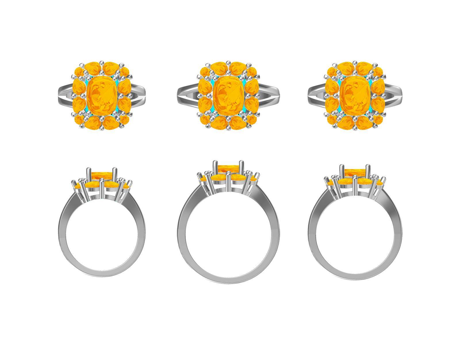 Sterling Silver Semi Mount Ring Setting Cushion CU 9X7mm - Syzjewelry