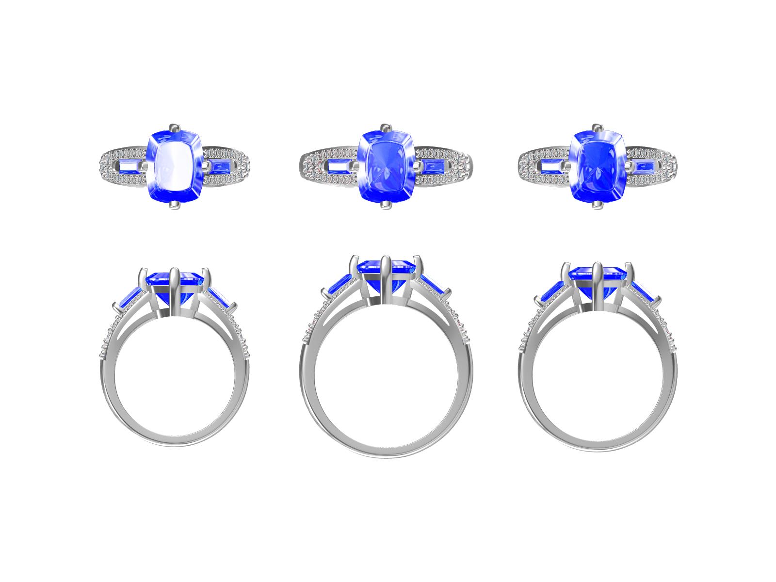 Sterling Silver Semi Mount Ring Setting Cushion CU 10X8mm DHJ