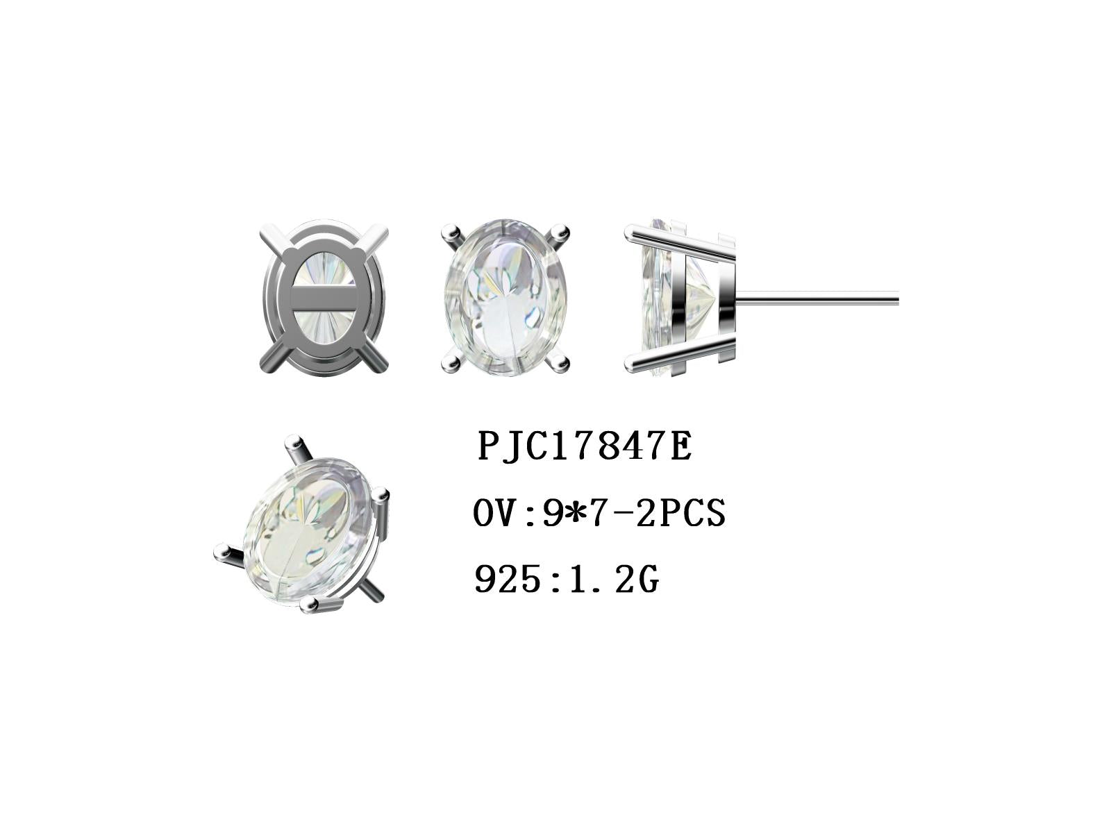 Sterling Silver Semi Mount Earrings Setting Oval OV 9x7mm Syzjewelry