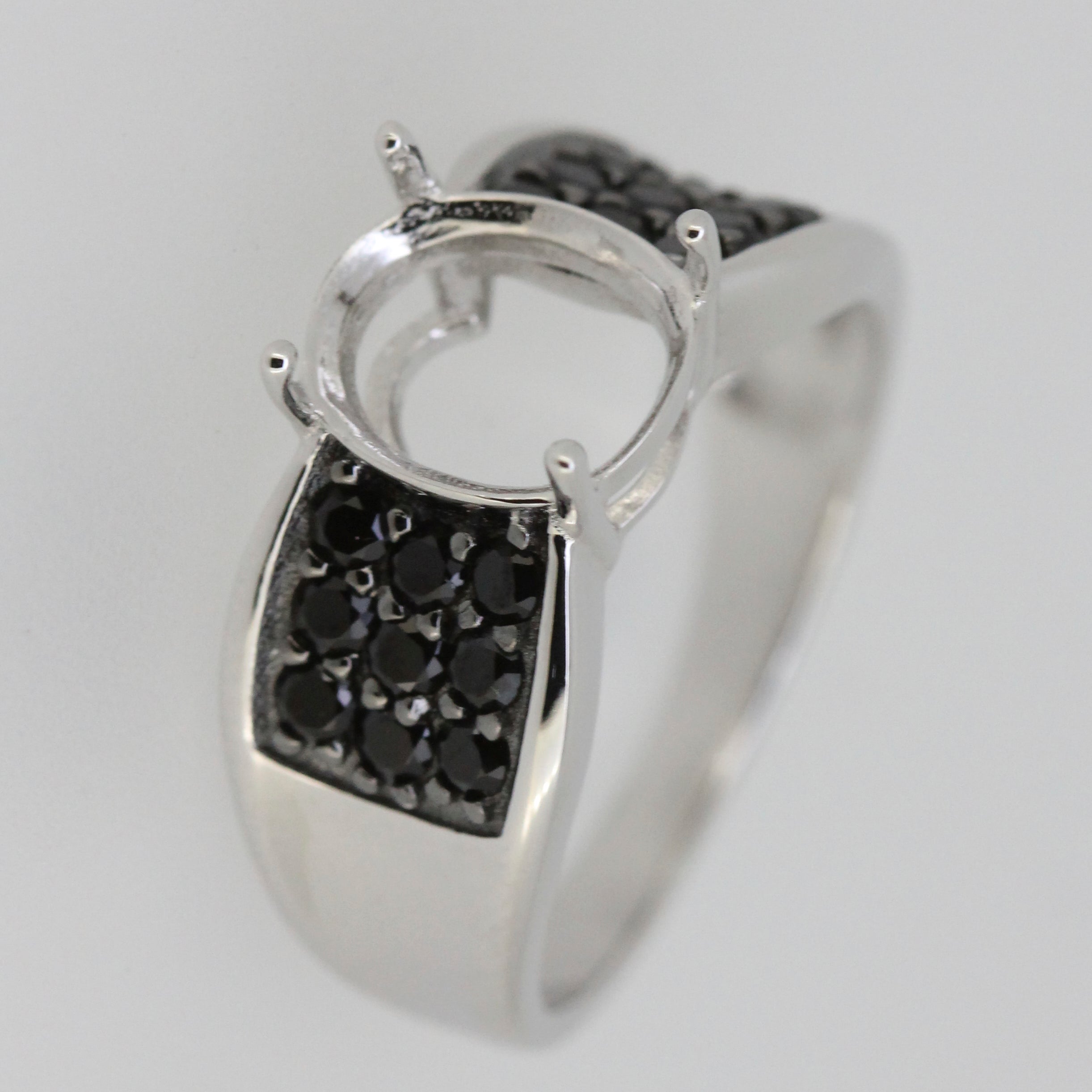 Sterling Silver Semi Mount Ring Setting Oval OV 10X8mm DHJ