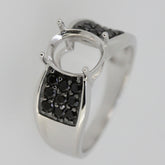 Sterling Silver Semi Mount Ring Setting Oval OV 10X8mm DHJ