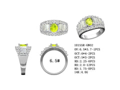 14K White Gold Semi Mount Ring Setting Oval OV 6.5x5.7x3.5mm with Lab Diamond Side Stones Syzjewelry