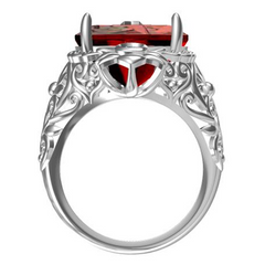 Sterling Silver Semi Mount Ring Setting Pear PE 18X13mm Art Nouveau Cocktail DHJ