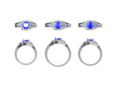 Sterling Silver Semi Mount Ring Setting Round RD 6.5x6.5mm Halo Split Shank DHJ