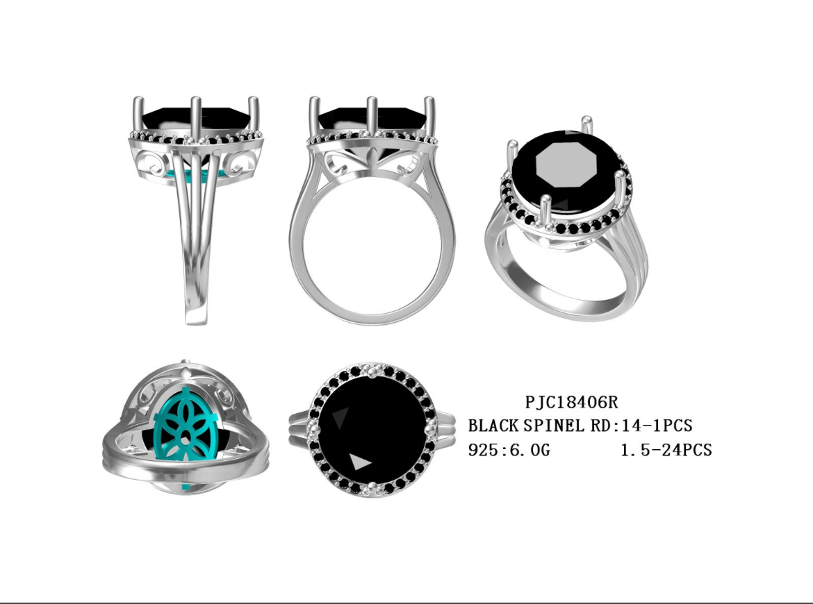 Sterling Silver Semi Mount Ring Setting Round RD 14x4mm Fluer de Lis Halo DHJ