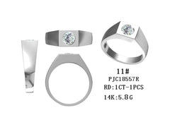 Men's Sterling Silver Semi Mount Ring Setting Round RD 6.5x6.5mm Bezel Set DHJ