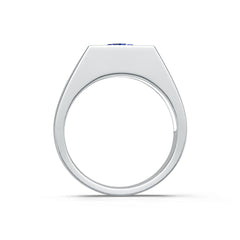 Men's Sterling Silver Semi Mount Ring Setting Round RD 6.5x6.5mm Flush Bezel Set DHJ