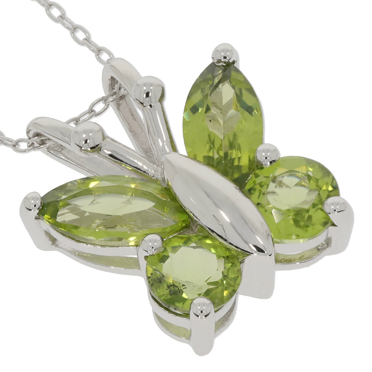 Sterling Silver Semi Mount Pendant Setting Round RD 6x6mm Maqruise MQ 10x5mm Butterfly - Syzjewelry