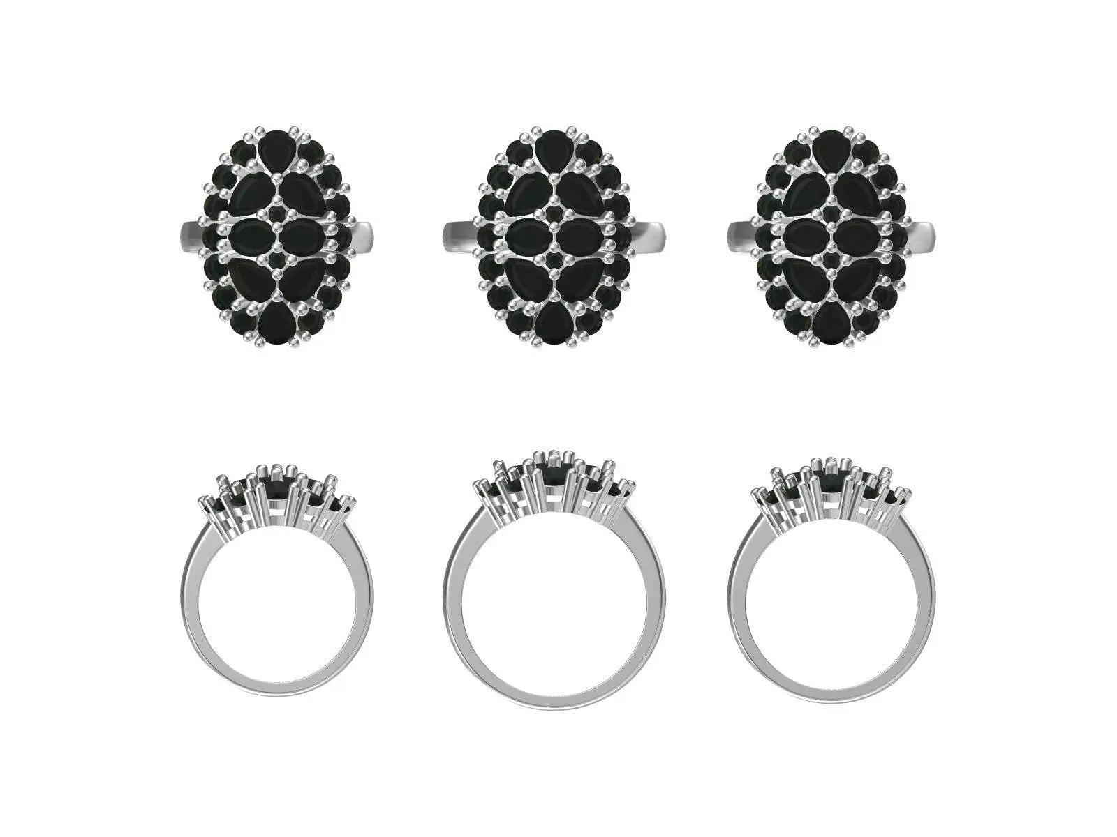 Sterling Silver Semi Mount Ring Setting Pear PE 6X4mm Cocktail Ring - Syzjewelry