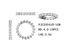 Sterling Silver Semi Mount Ring Setting Round RD 4x4mm Full Enternity Ring