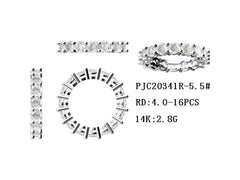 Sterling Silver Semi Mount Ring Setting Round RD 4x4mm Full Enternity Ring