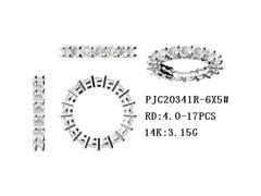 Sterling Silver Semi Mount Ring Setting Round RD 4x4mm Full Enternity Ring