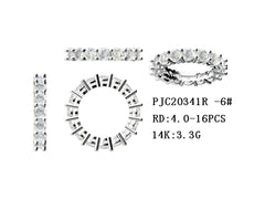 Sterling Silver Semi Mount Ring Setting Round RD 4x4mm Full Enternity Ring