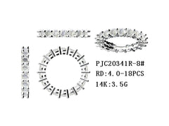 Sterling Silver Semi Mount Ring Setting Round RD 4x4mm Full Enternity Ring