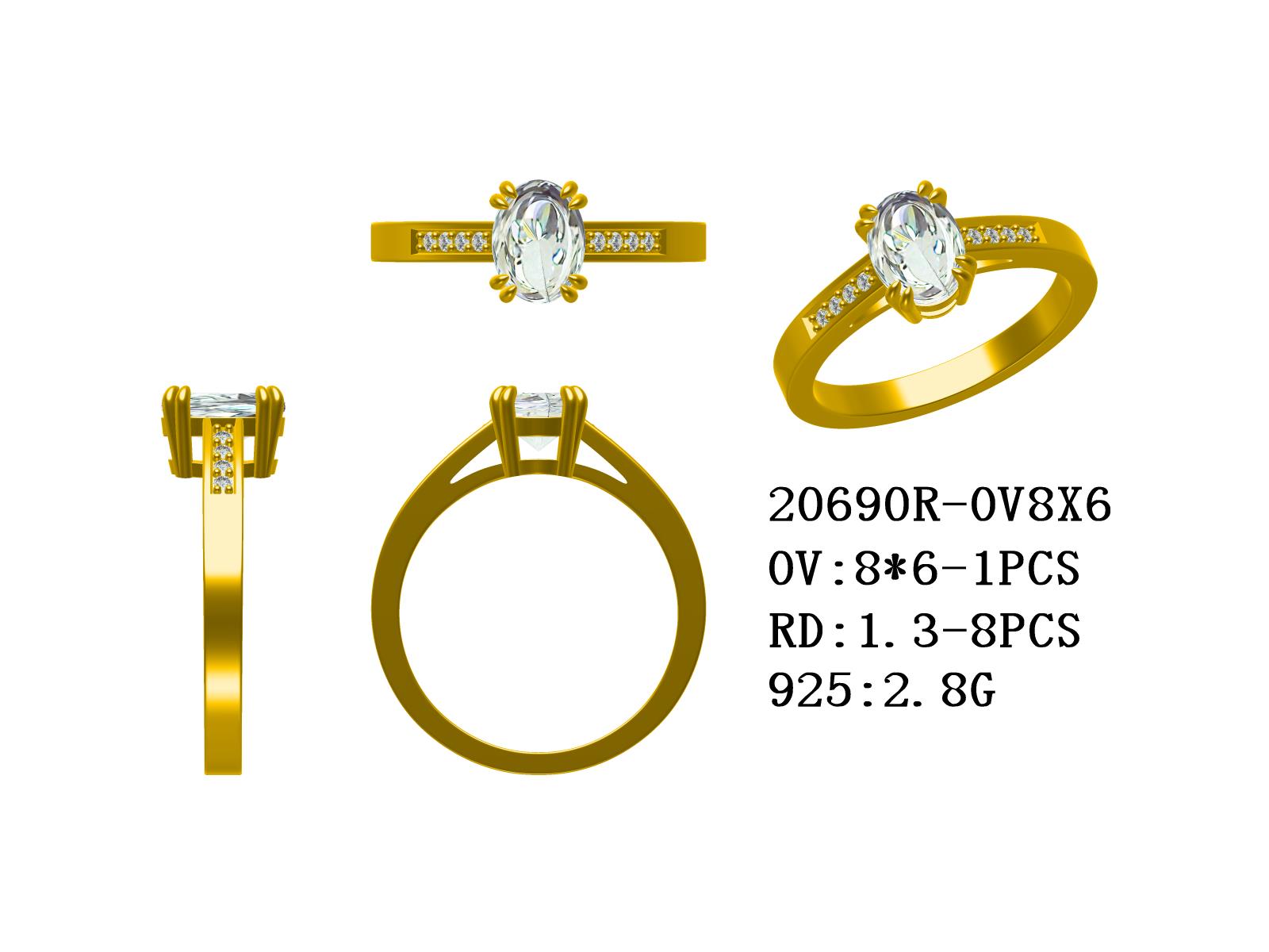 Sterling Silver Semi Mount Ring Setting Oval OV 8X6mm Syzjewelry