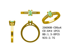 Sterling Silver Semi Mount Ring Setting Cushion CU 6X4mm Syzjewelry