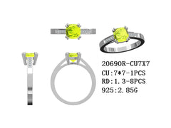 Sterling Silver Semi Mount Ring Setting Cushion CU 7X7mm Syzjewelry