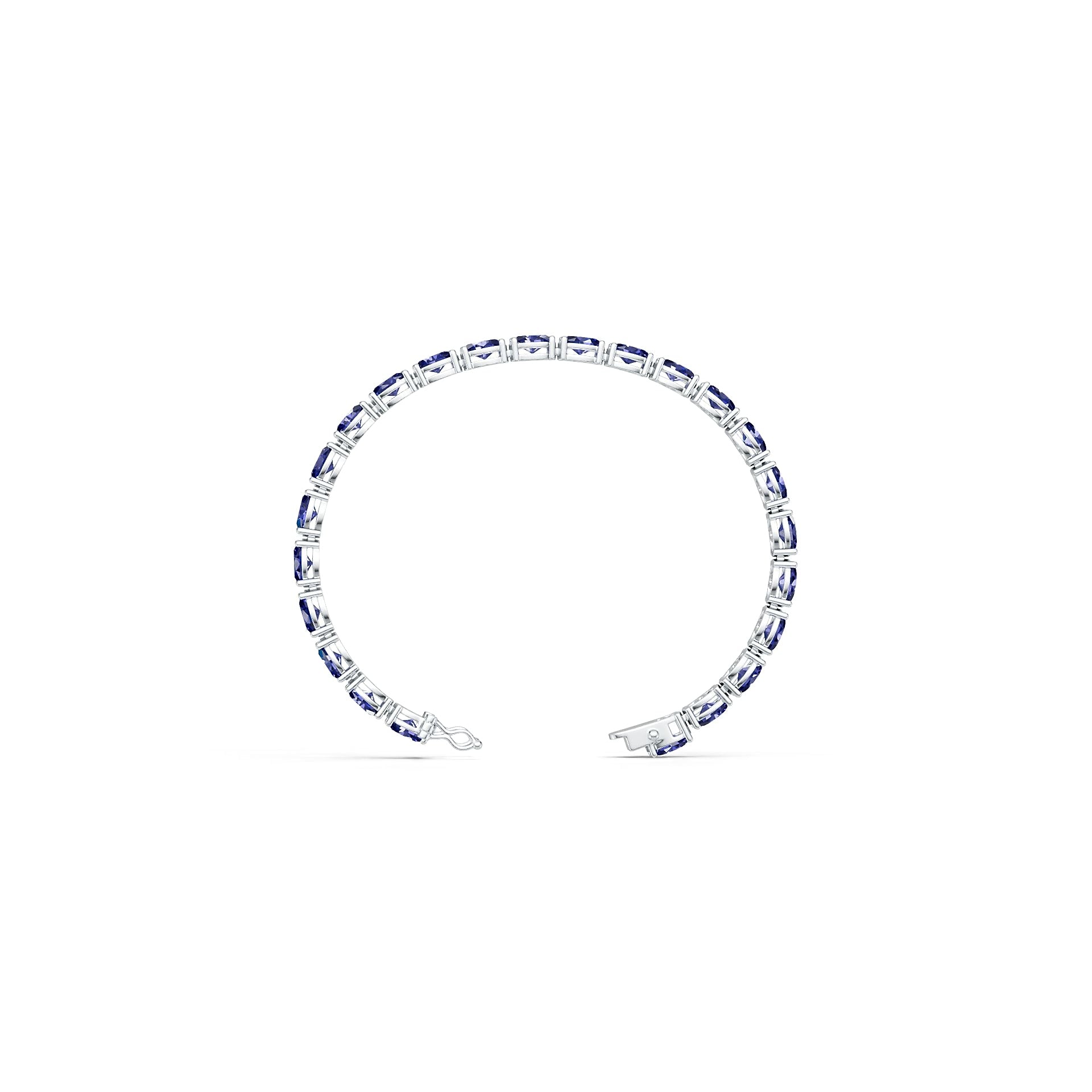 Sterling Silver Semi Mount Tennis Bracelet Setting Oval OV 7X5mm Cabochon DHJ