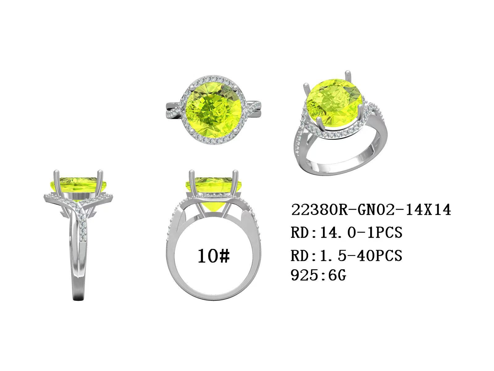 Sterling Silver Semi Mount Ring Setting Round RD 14X14mm Twisted Shank Syzjewelry